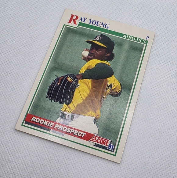 1991 Score Ray Young Oakland Athletics #761 Rookie Prospect Baseball Card - Picture 2 of 4